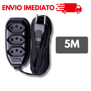 Extensão elétrica 5 metros bivolt 110v/220v padrão brasileiro 3 resistente seguro