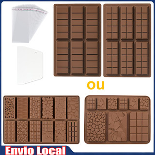 2 pçs Moldes de chocolate de silicone, molde pequeno de chocolate para barra de chocolate, livre de BPA, antiaderente