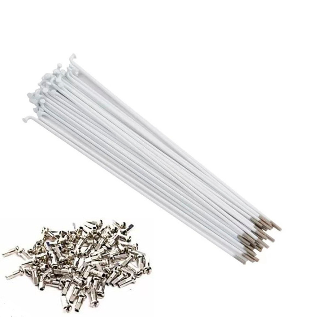 RAIO 2.0 X 255 INOX RICHMAN BRANCO COM NIPLE 36 RAIOS P/ ARO AERO