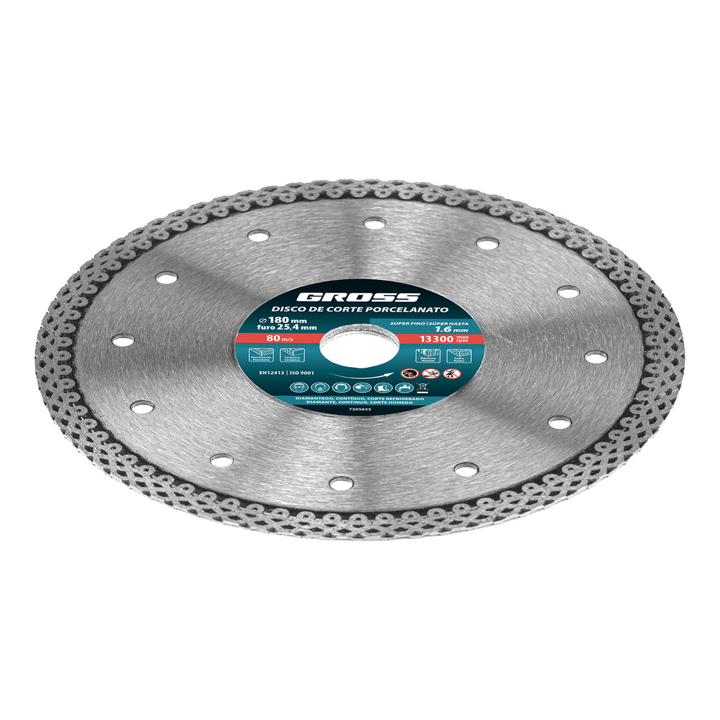 DISCO DE CORTE, DIAMANTADO, 180 X 1,6 X 25,4MM, 1PC // GROSS