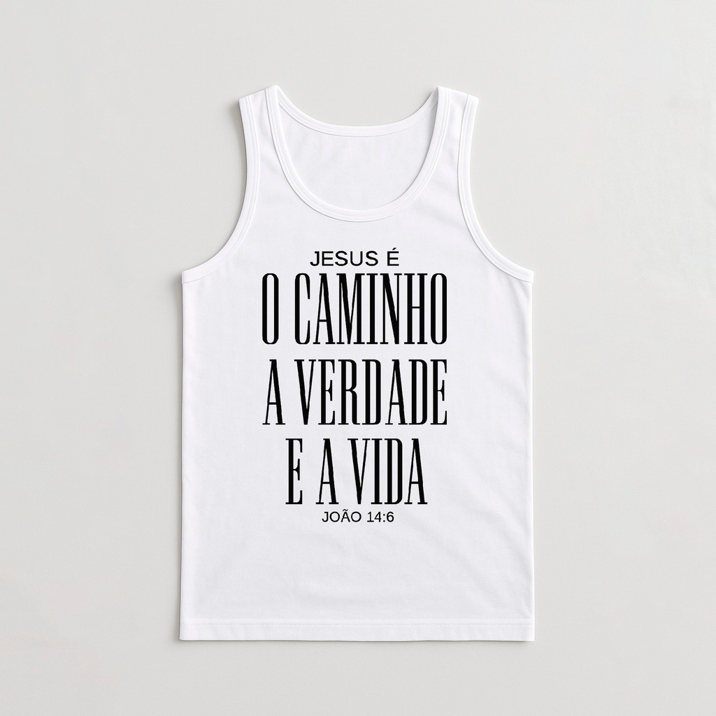 Camisa Regata Jesus é o Caminho A Verdade de Algodão Macia Casual Esporte Futebol