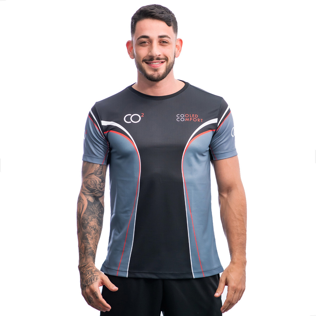 Camiseta Academia Masculina Dry Fit Esportiva Co2 Corrida Academia Proteção Uv