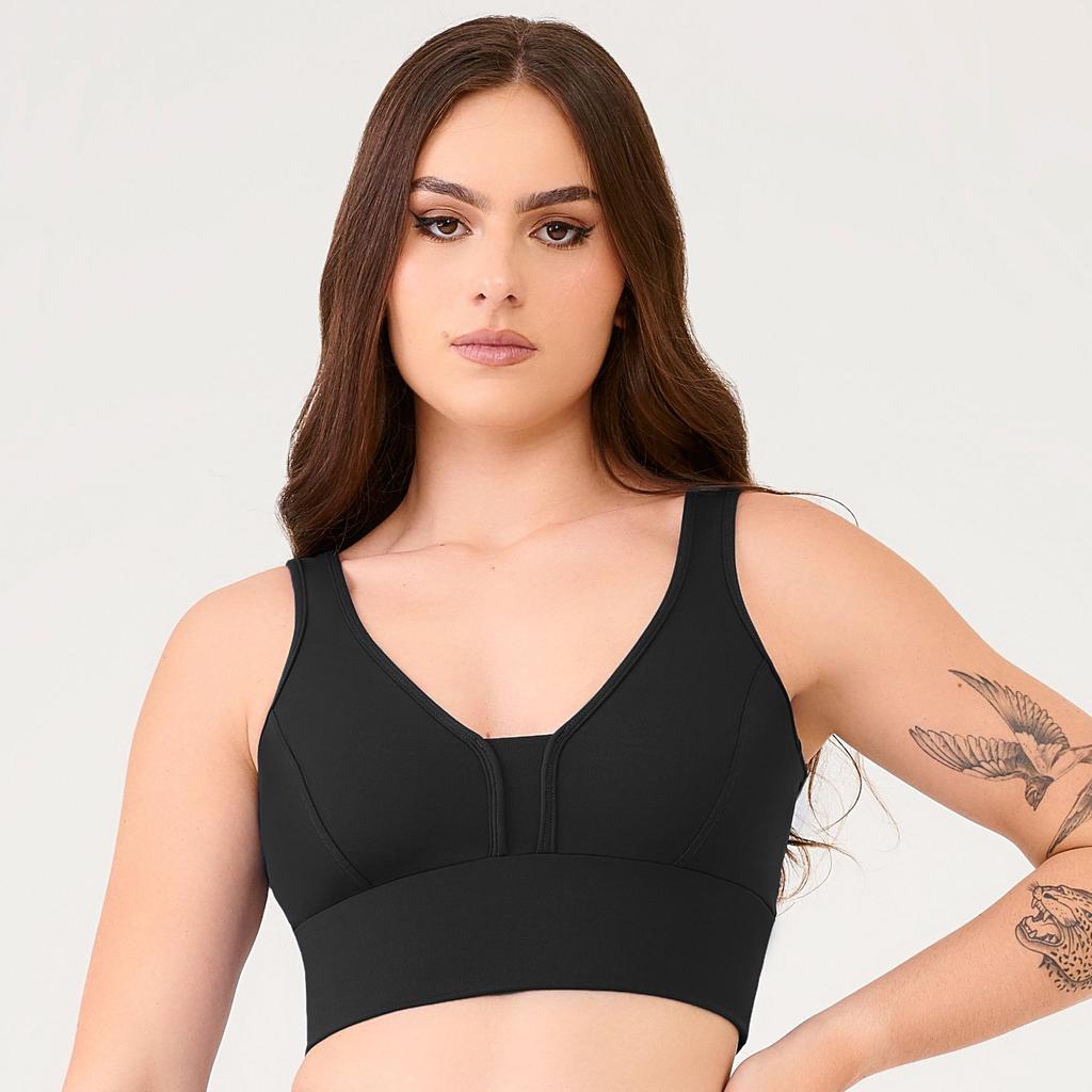 Top Basics Preto Poliamida Com Bojo
