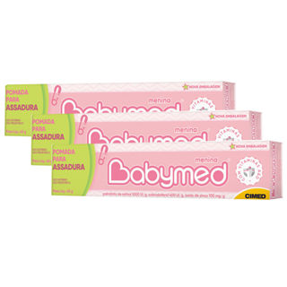Kit 3 Assaduras Babymed Rosa Pomada Para Assaduras 45g em Oferta na Shopee