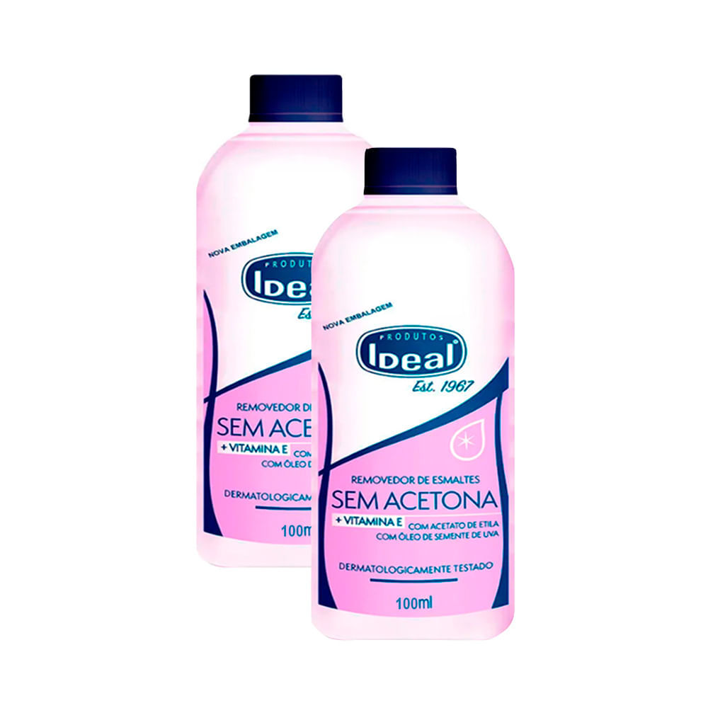 Kit 2 Removedor de Esmalte Ideal sem Acetona com 100ml