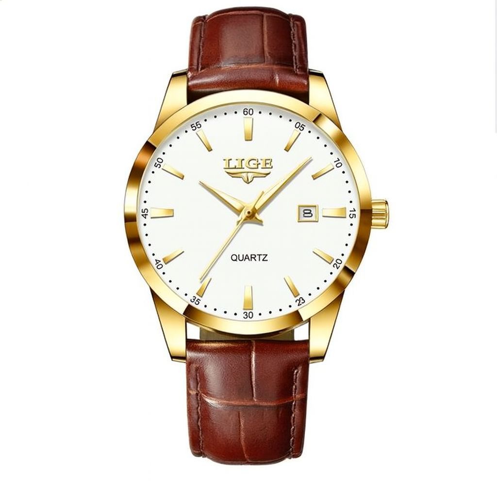 Relógio Millennium – Relógio Masculino Casual • Pulseira Marrom • Mostrador Branco com Calendário