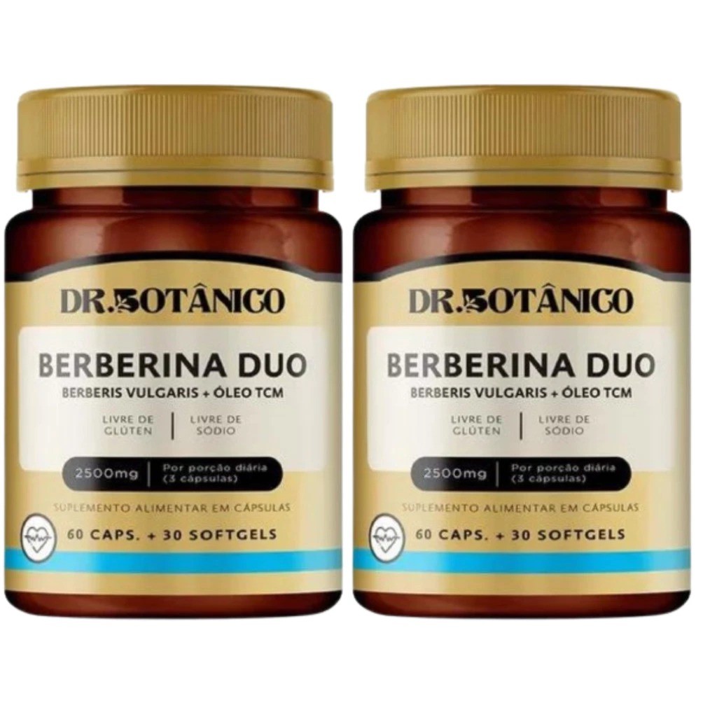 Kit 2 Berberina Duo 2500mg - 60 Caps + 30 Softgels - Dr. Botânico