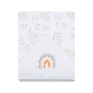 Toalha de Banho Bebê Papi Bordado Arco Íris Bege em Soft 100% Algodão em Oferta na Shopee