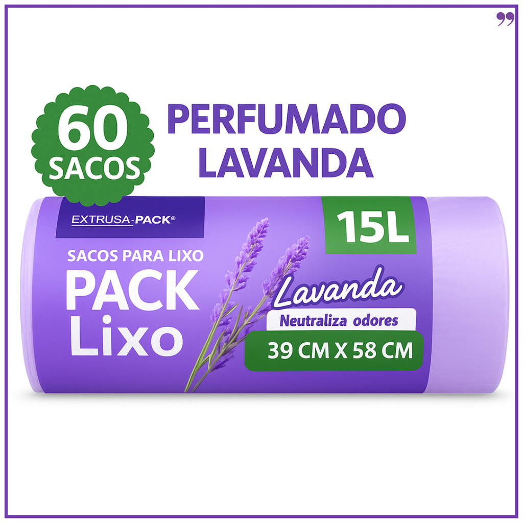 Sacos de Lixo 15L – 60 Sacos | Com Perfume, Reforçado, Neutraliza Odores/ Anti Insetos| 39x58 cm em Oferta na Shopee