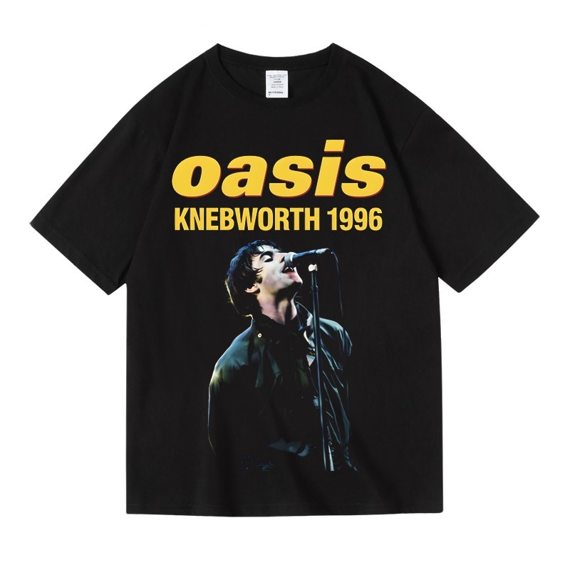 Music Soul Camiseta Unissex Oasis Banda Rock Britânico Retrô Estampada Algodão Confortável Estilosa Divertida Concertos