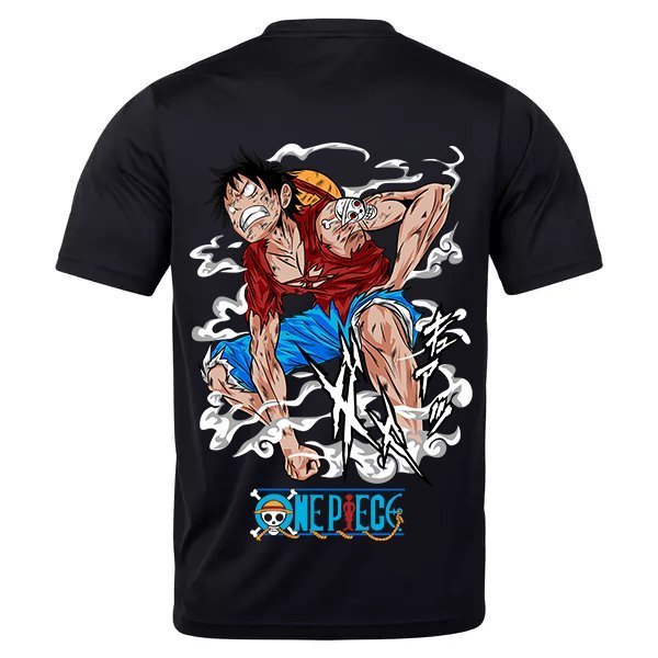 Camiseta Estampada Camisa One Piece Luffy Chapeu de Palha Rei Dos Piratas Gear 2