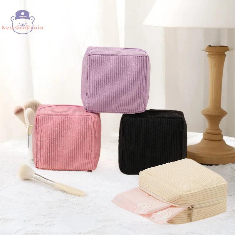 newsandrain Bolsa De Higiene Pessoal Com Almofada Sanitária , Fofa Para Armazenamento De Cosméticos , Capa Cabo