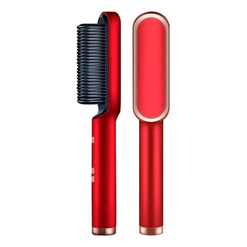 Escova Alisadora De Cabelo Pente Cerâmica Profissional Hair Vermelho 127v