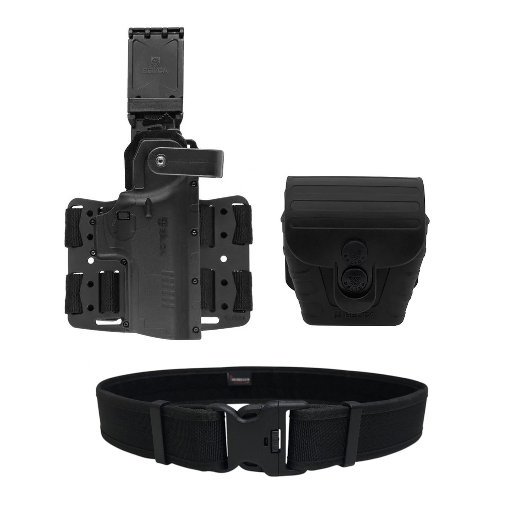 Coldre Hammer PRO Perna + Porta Algema Bélica + Cinto NF-e