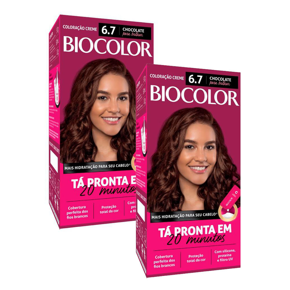 Kit 2 Tinta de Cabelo Biocolor Mini Kit Marrom Natural Irresistível 6.7 em Oferta na Shopee