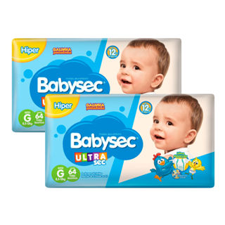 Kit 2 Fralda Babysec Ultrasec Hiper Tamanho G 60 Unidades Descartáveis em Oferta na Shopee