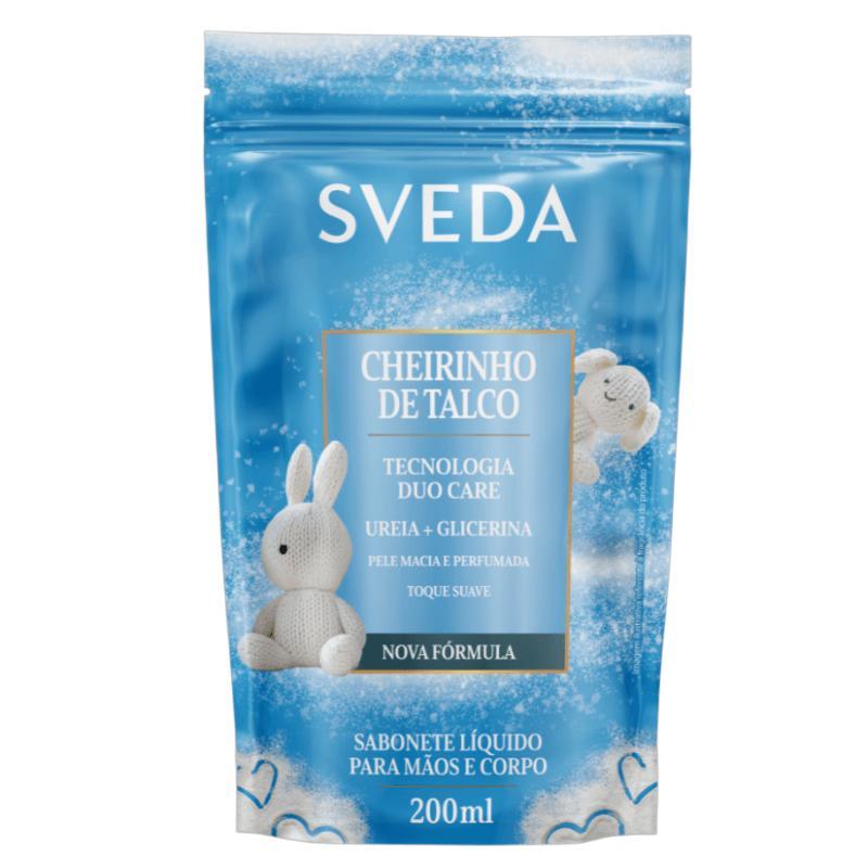 Refil Sabonete Líquido Sveda Cheirinho de Talco 200ml em Oferta na Shopee