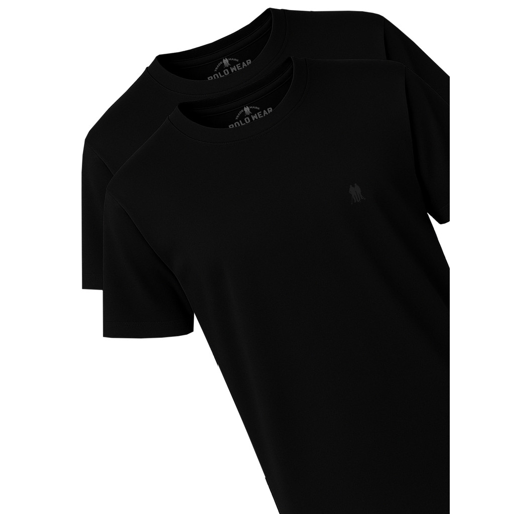 Kit 2 Camisetas Básicas Masculinas Polo Wear Preto