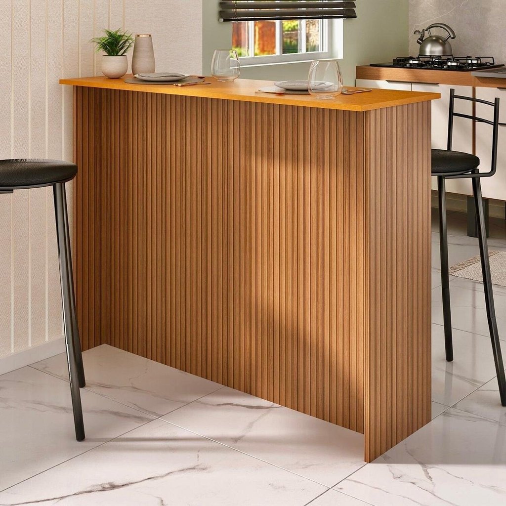 Bancada Ripada Lisa 120cm para 2 ou 4 Pessoas Mesa Alta Cozinha Sala Realeza em Oferta na Shopee