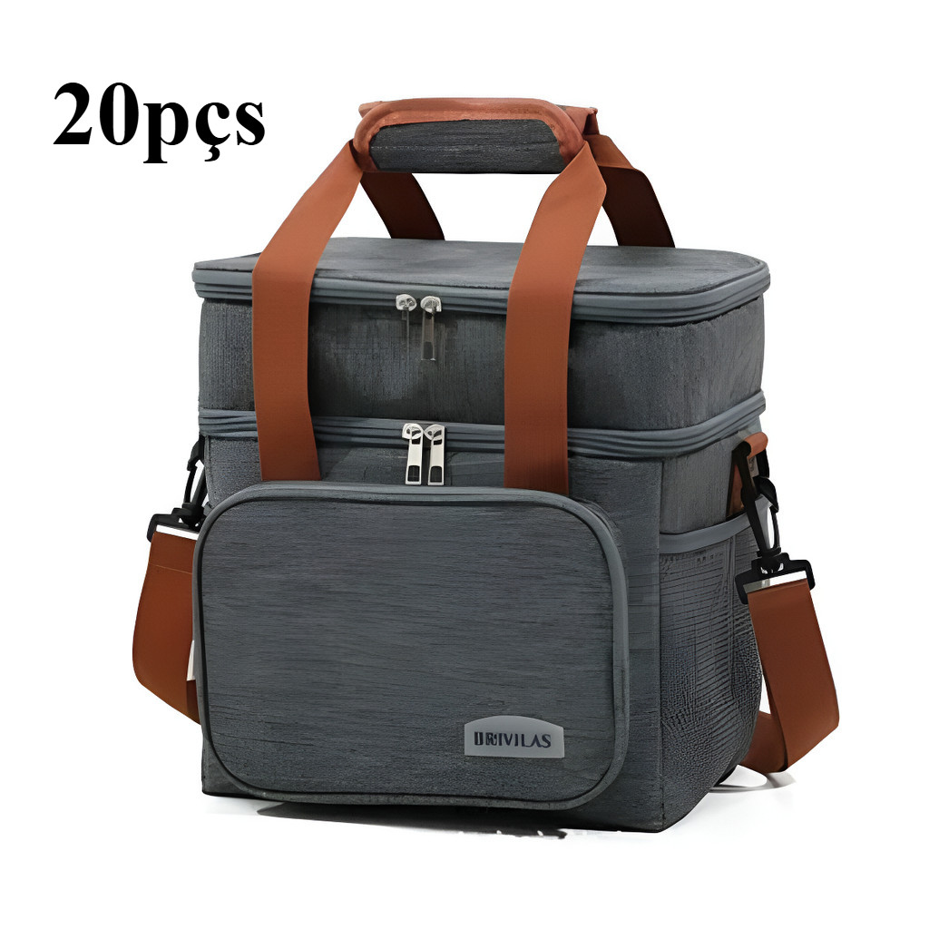 KIT 20 Bolsas Térmicas Atacado Marmita Lancheira Grande Alça Ombro Trabalho Academia Passeio Preta em Oferta na Shopee
