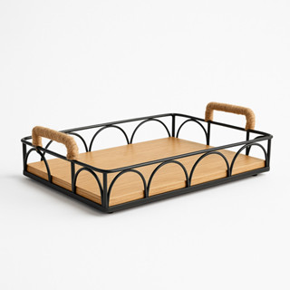 Bandeja Retangular Vime Com Alça Para Servir Café da Manhã em Oferta na Shopee