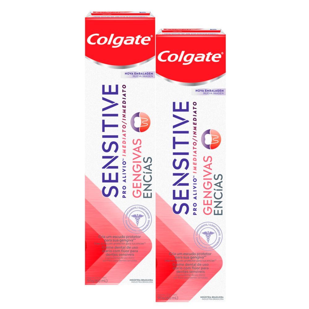 Kit 2 Creme Dental Colgate Sensitive Pro Alívio Imediato Gengivas 90g em Oferta na Shopee