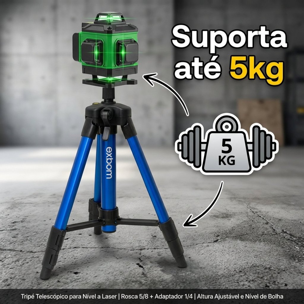 Tripé Nível a Laser Universal Pedestal Suporte 5/8 + 1/4 Telescópico Adaptador Cavalete Ajustável