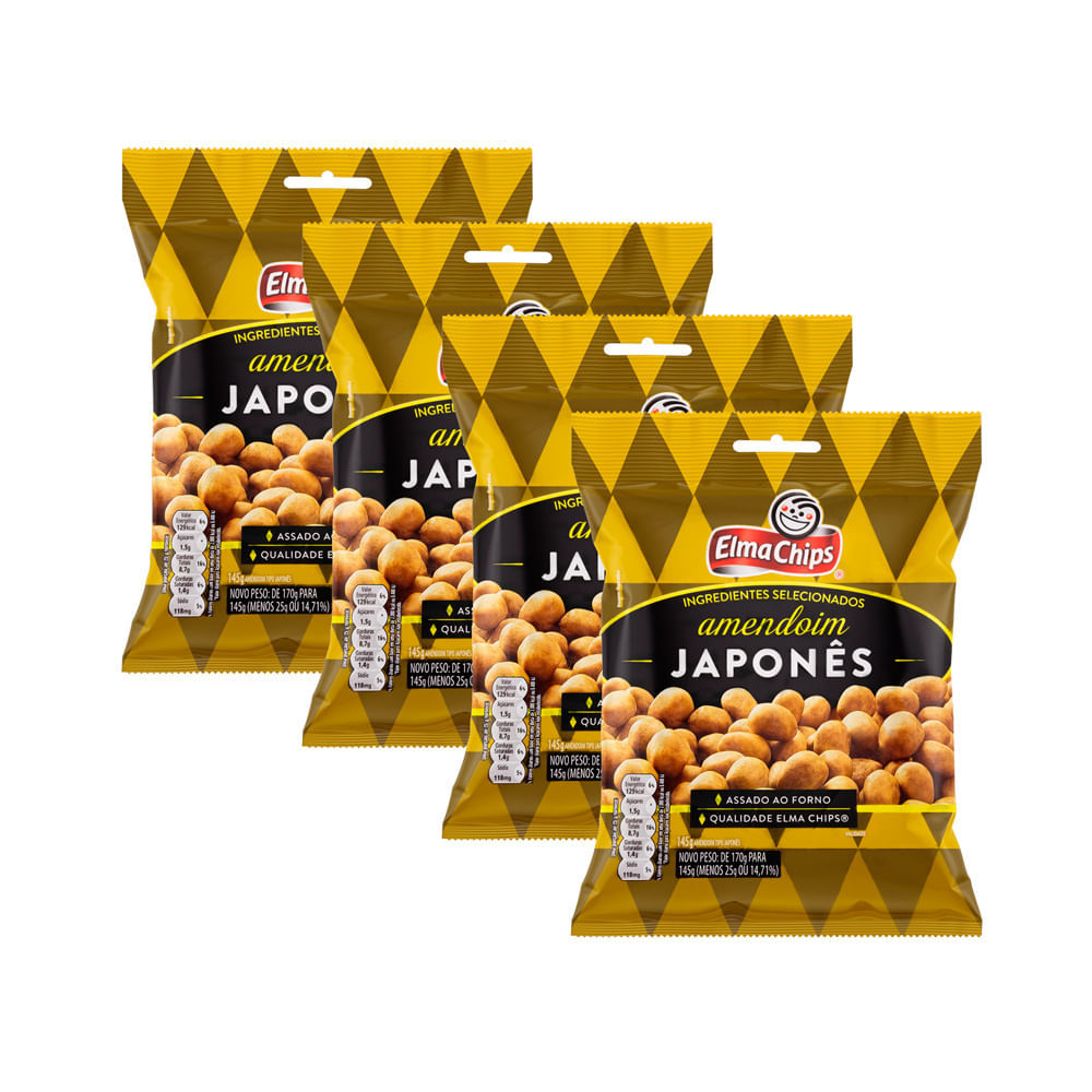 Kit 4 Amendoim Elma Chips Japonês 145g em Oferta na Shopee