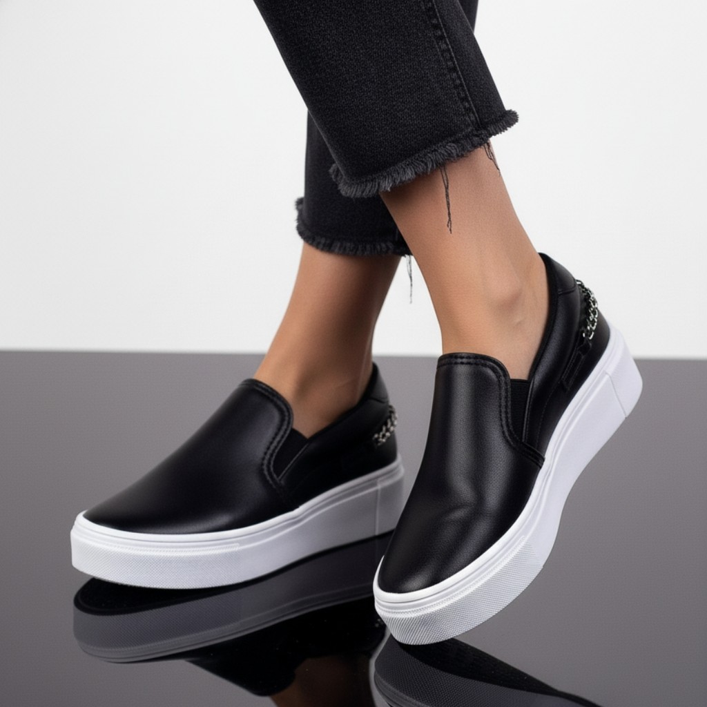 Tênis Feminino Slip On Casual  Plataforma  Sapatilha Feminina Leve Confortável Macio Dia a Dia