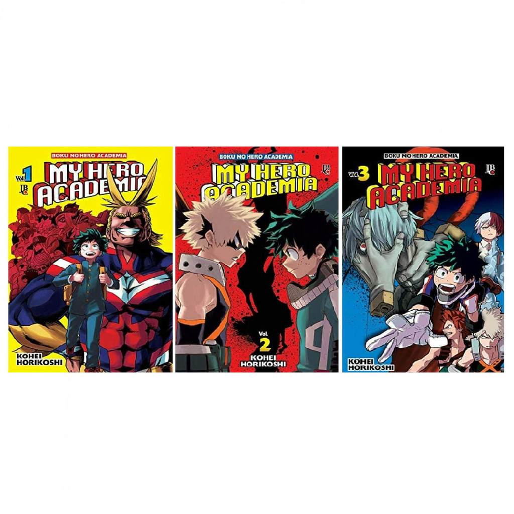 Kit My Hero Academia Vol. 1 ao 3 em Oferta na Shopee