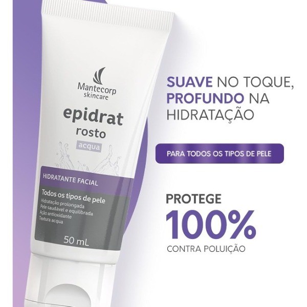 Hidratante Facial Epidrat Acqua-50ml-Textura Leve E Absorção Rápida-Mantecorp