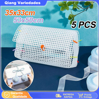 Molde Estrutural para Bolsa de Crochê, Kit 5 Peças em Tela Plástica | Medidas 35x33cm e 53x50cm, Dá Forma Perfeita em Oferta na Shopee