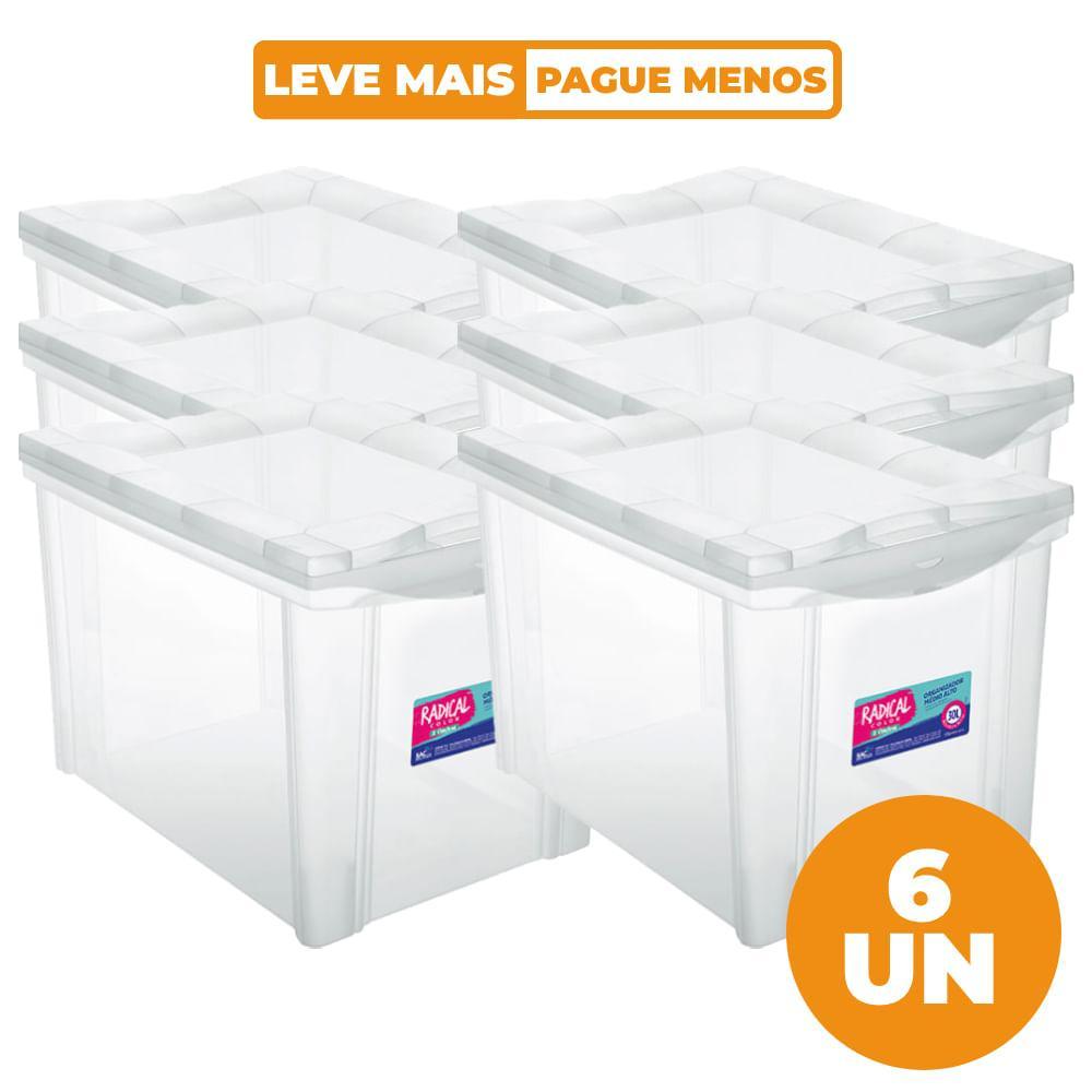 Kit 6 Caixas Organizadoras Plásticas Transparentes 30L Ordene em Oferta na Shopee