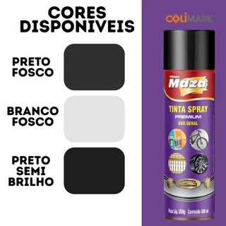 Spray Tinta Para Portão Ferro Esmalte Madeira Fosco e Semi Brilho 250g/400ml Maza em Oferta na Shopee