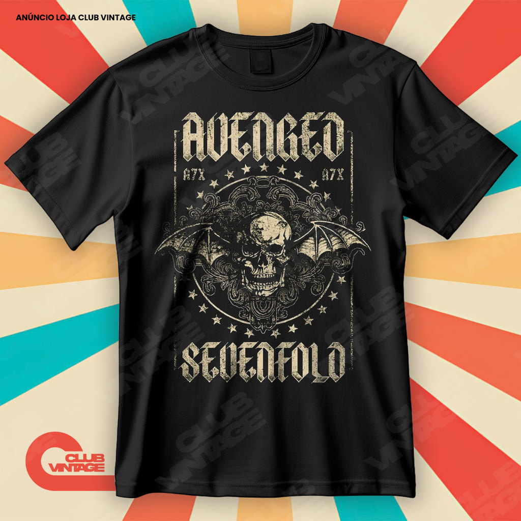 Camiseta Banda Avenged Sevenfold Heavy Metal Blusa Camisa Rock 100% Algodão