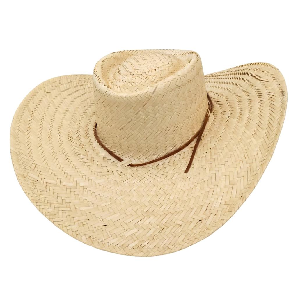 Chapéu de Palha Aba larga Com Fita de Couro Praia Sítio Roça Pescaria em Oferta na Shopee
