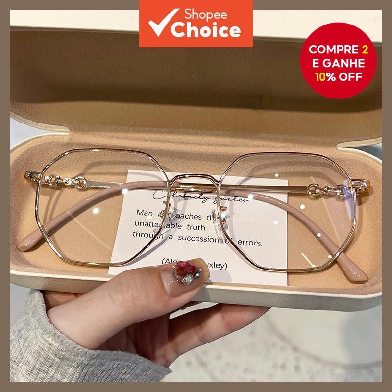 Óculos contra luz azul 2025, armação metálica, anti-radiações, substituíveis para mulheres/homens.