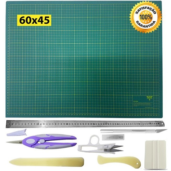 Base Corte 60 Regua 60cm Tesouras Estilete Precisao Vincador