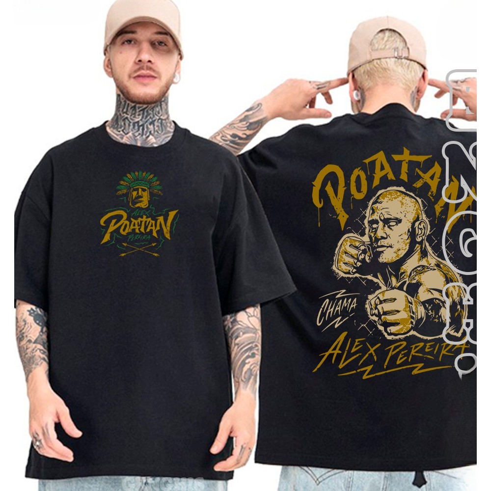 [Camiseta Premium em Algodão Puro]GXG Camisa Alex Poatan Campeao MMA Lutador Chama Brasil UFC Camisa Basica e Oversized em Oferta na Shopee