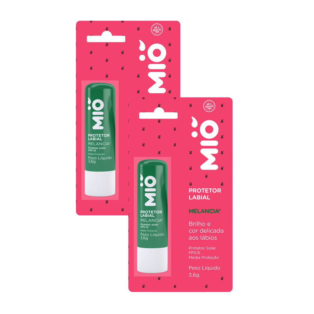 Kit 2 Protetor Labial Mió Sabor Melancia FPS 15 3,6g em Oferta na Shopee