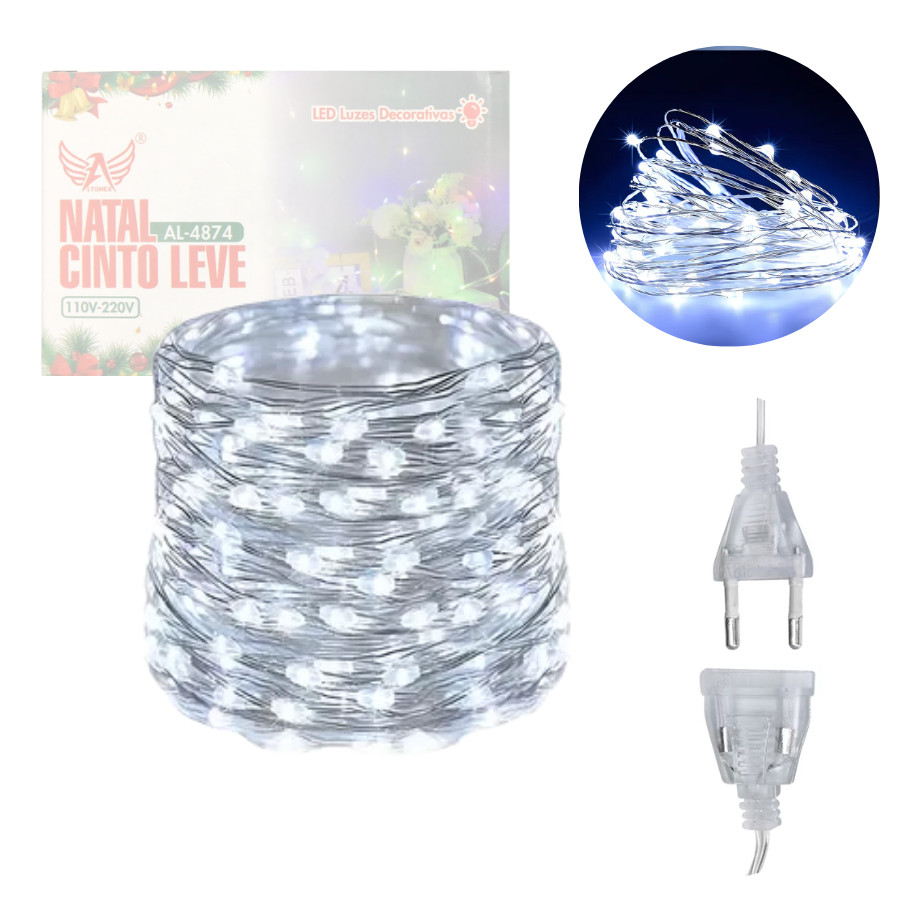 Pisca Pisca De Natal Led 50m Branco Bivolt Altomex Al-4874