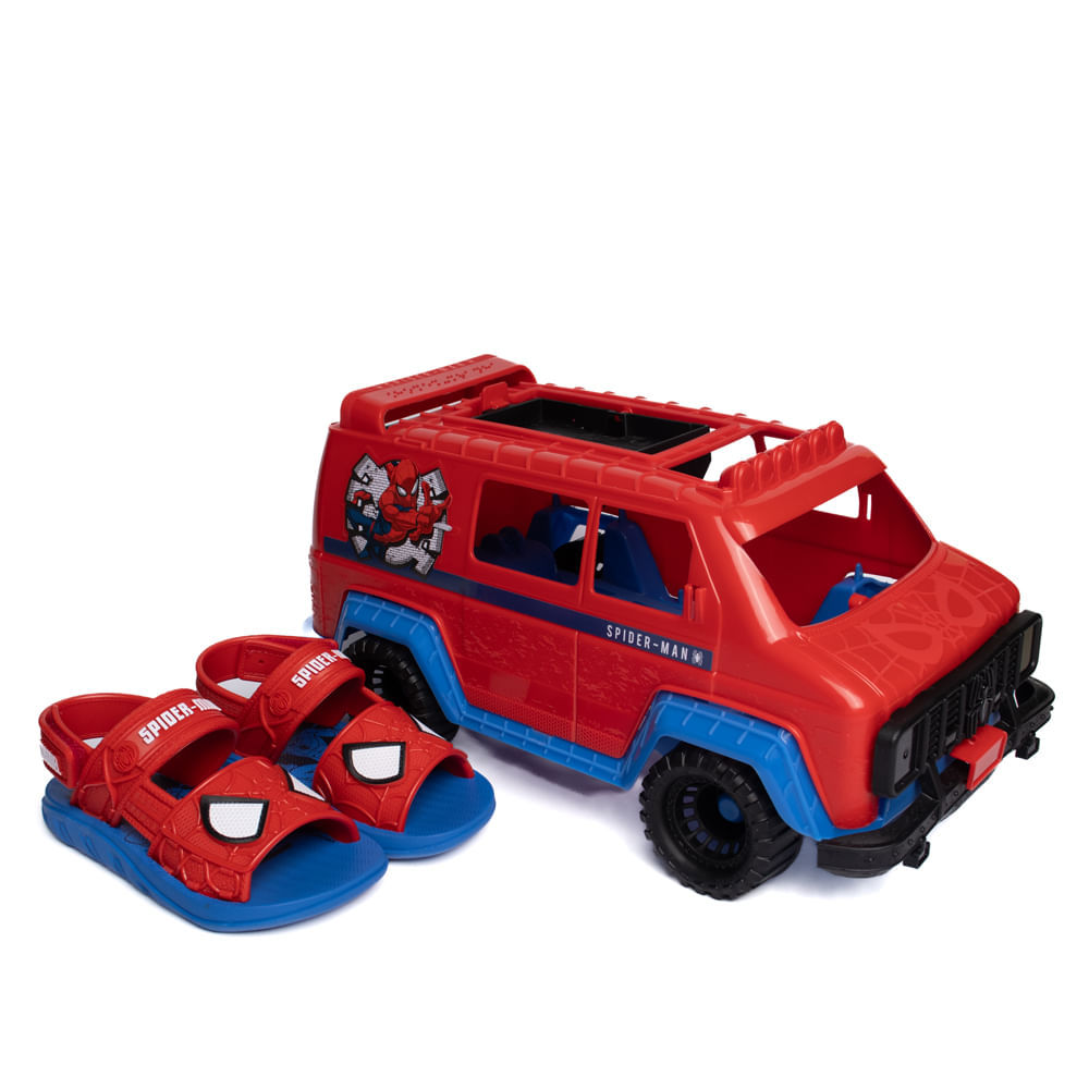 Sandália Infantil Grendene Homem-Aranha Furgão Azul/Vermelho em Oferta na Shopee