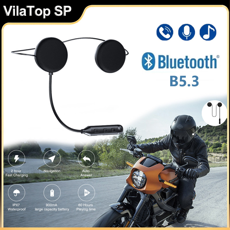 Fone De Ouvido Capacete Motoqueiro Sem Fio Bluetooth 5,3 em Oferta na Shopee