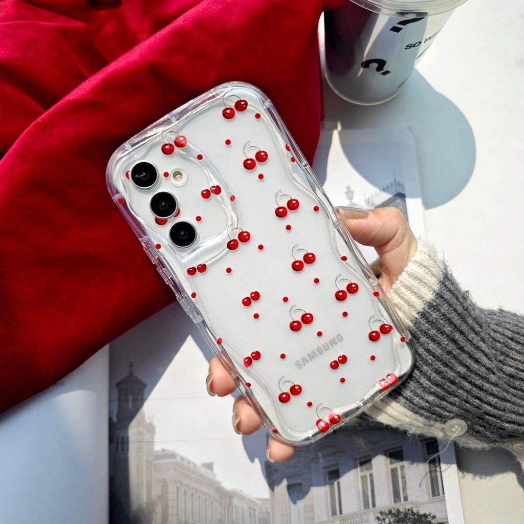 Ins Cereja Simples Capinha Capa Para Samsung Galaxy A71 A72 A03 A04 A05S A06 A10S A11 A12 A13 A20 A30 A32 A34 A50 A50s A