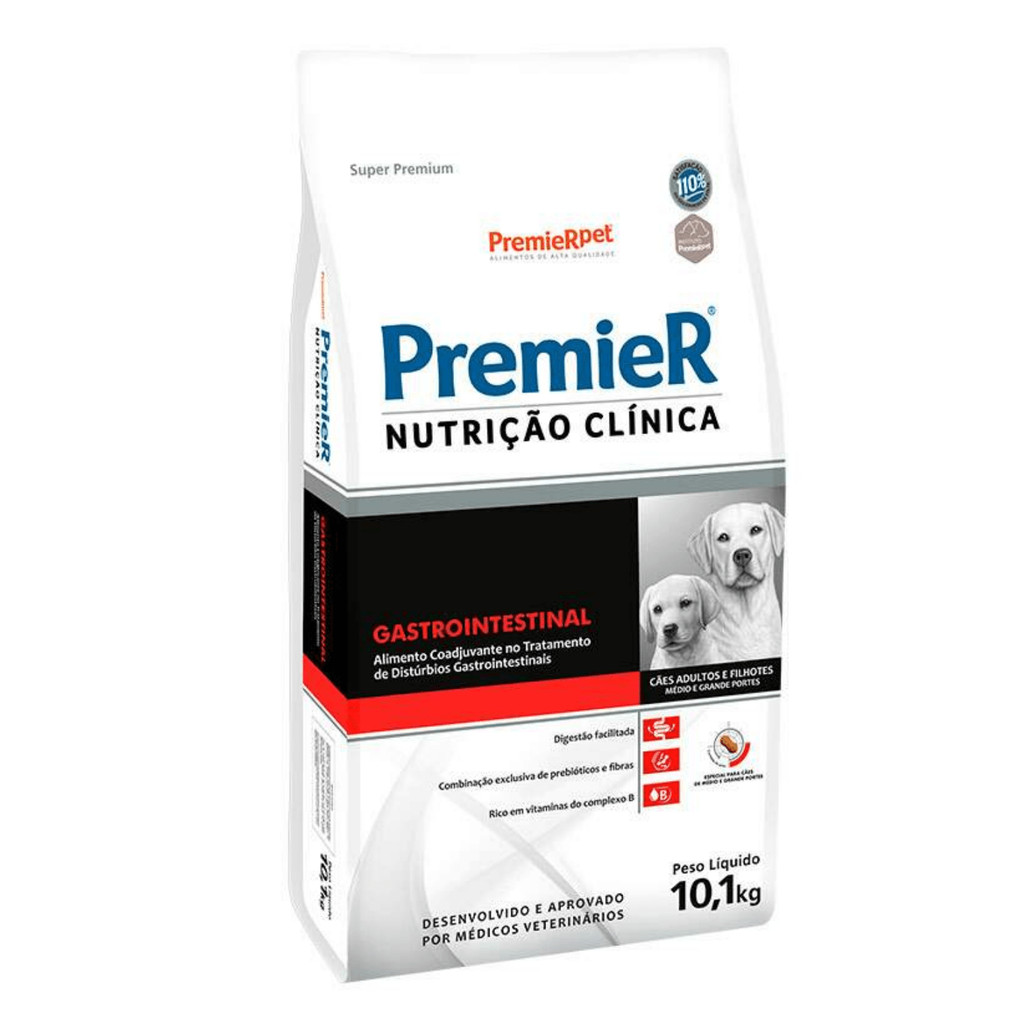 Ração para cães adultos e filhotes porte médio e grande Premier Nutrição Clínica Gastrointestinal - 10,1kg