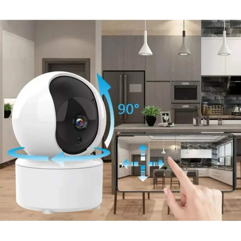 Câmera Segurança Babá Eletrônica Wi-fi 360° Kapbom Ka-s079