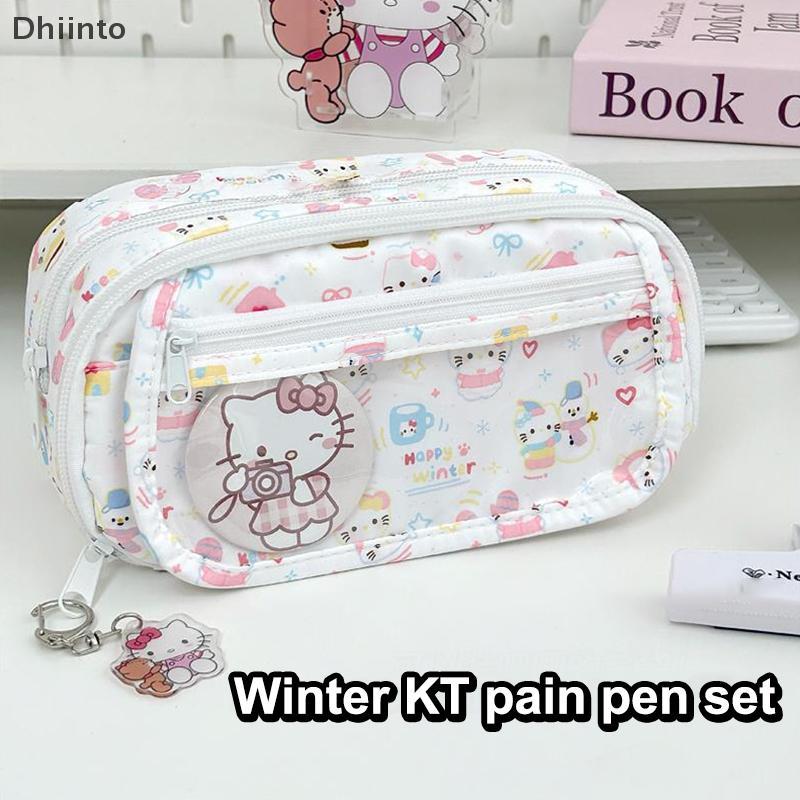 [Dhiint] Estojo De Lápis Multicamadas Fofo De Desenho Animado Bolsa De Armazenamento De Grande Capacidade Bolsas De Pape