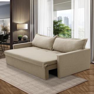 Sofá Sem Caixa Retrátil e Reclinável 1,85m com Molas Kiara Linho Adonai Estofados em Oferta na Shopee