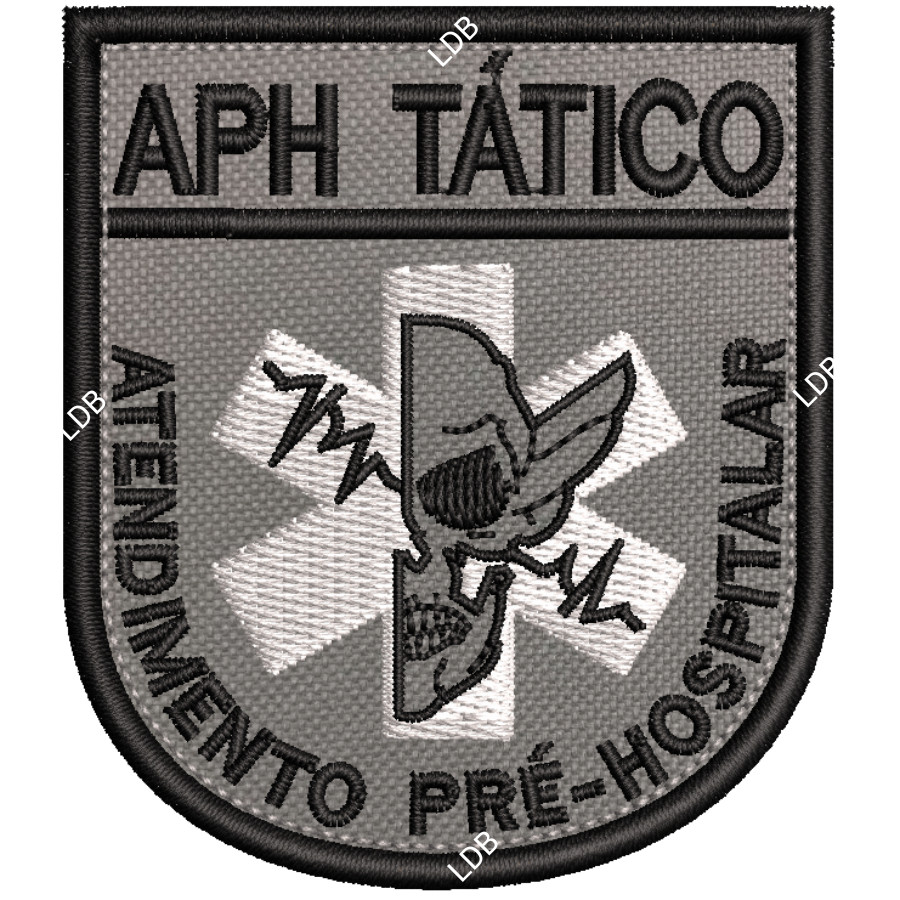 Patch Bordado APH Tático Pré-Hospitalar Caveira 7x6cm