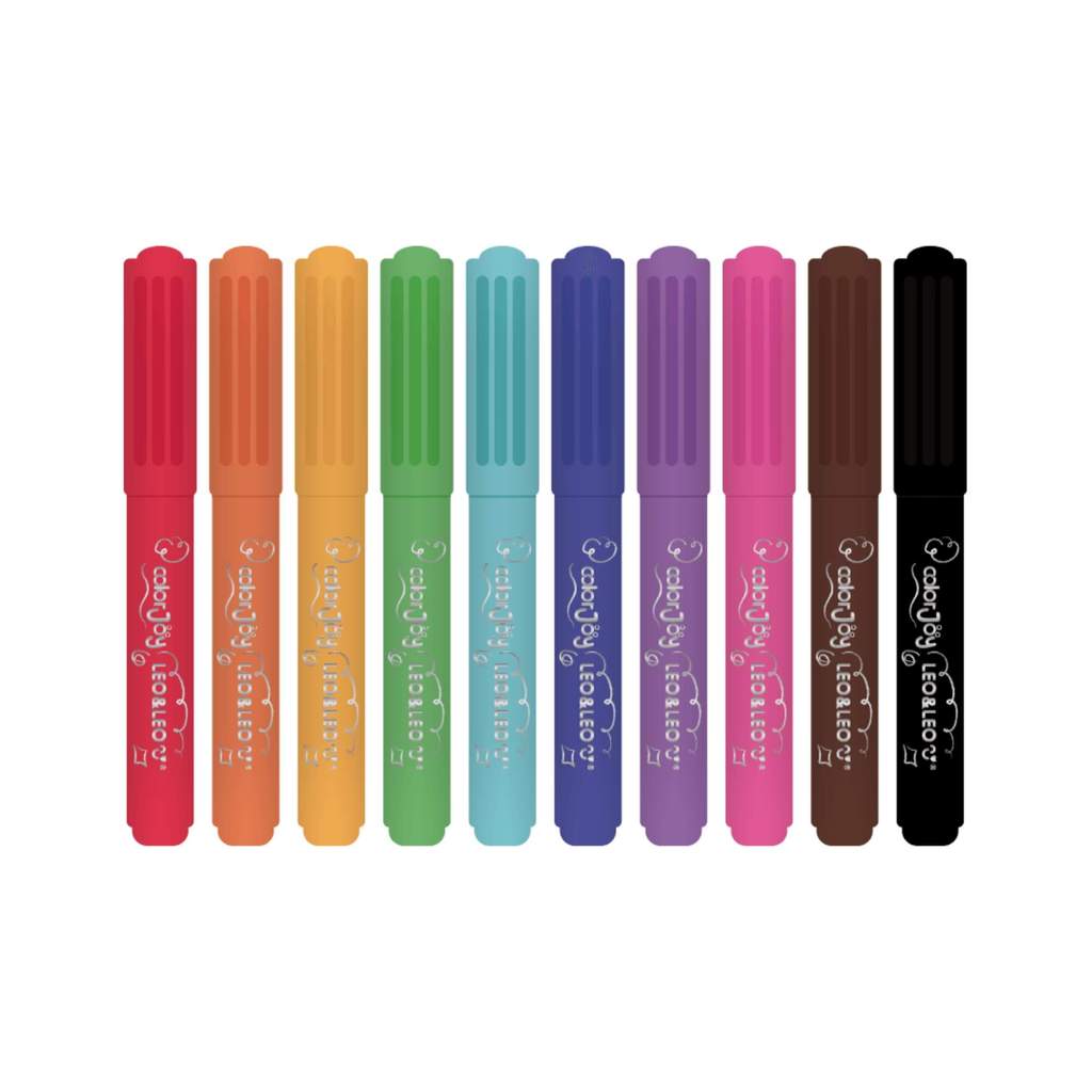 Canetinha Hidrocor Big Ponta que não afunda Color Joy - Caixa com 10 Cores Leonora - 10269 em Oferta na Shopee
